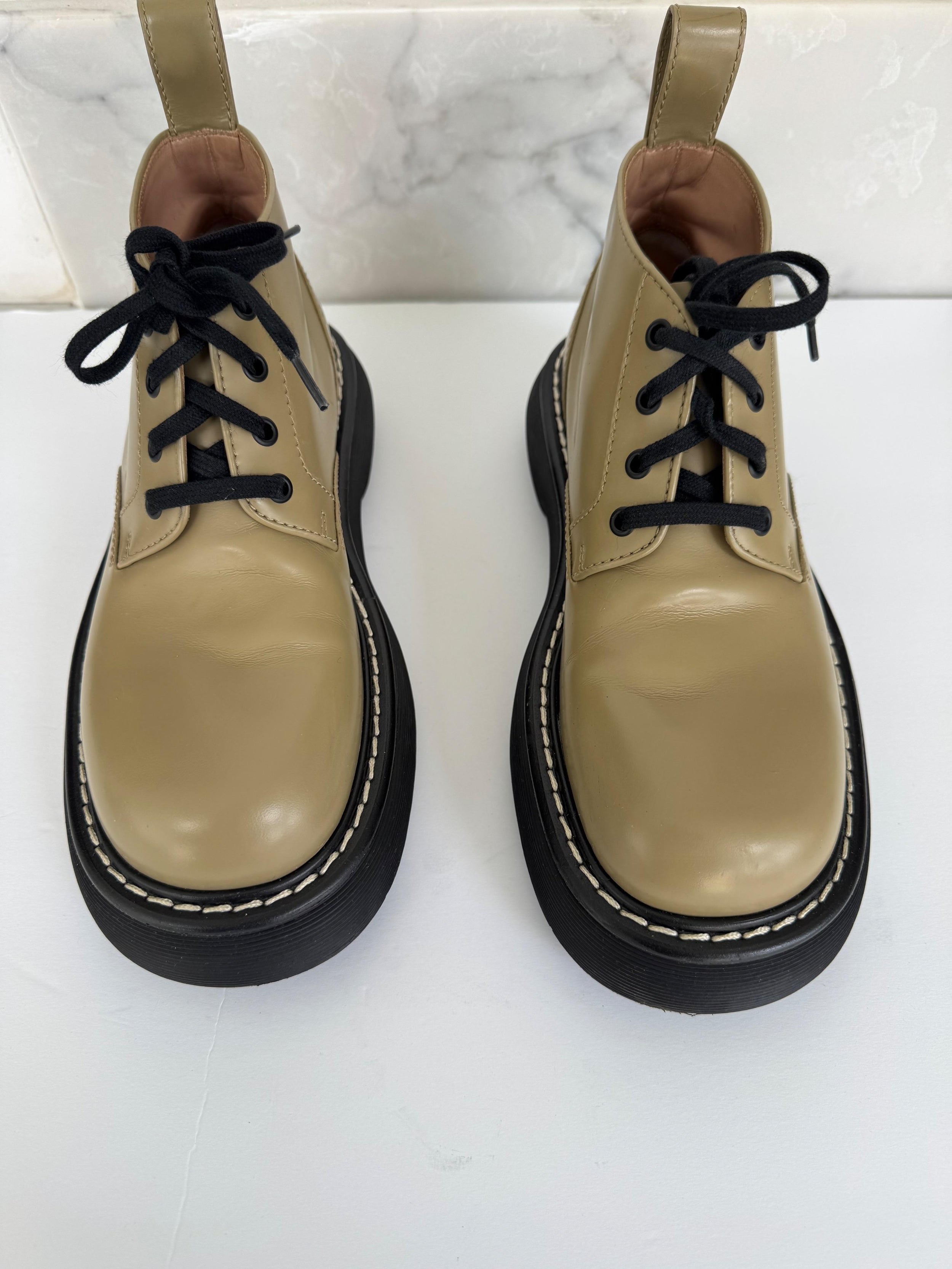 Leather Lace Up Combat Boots