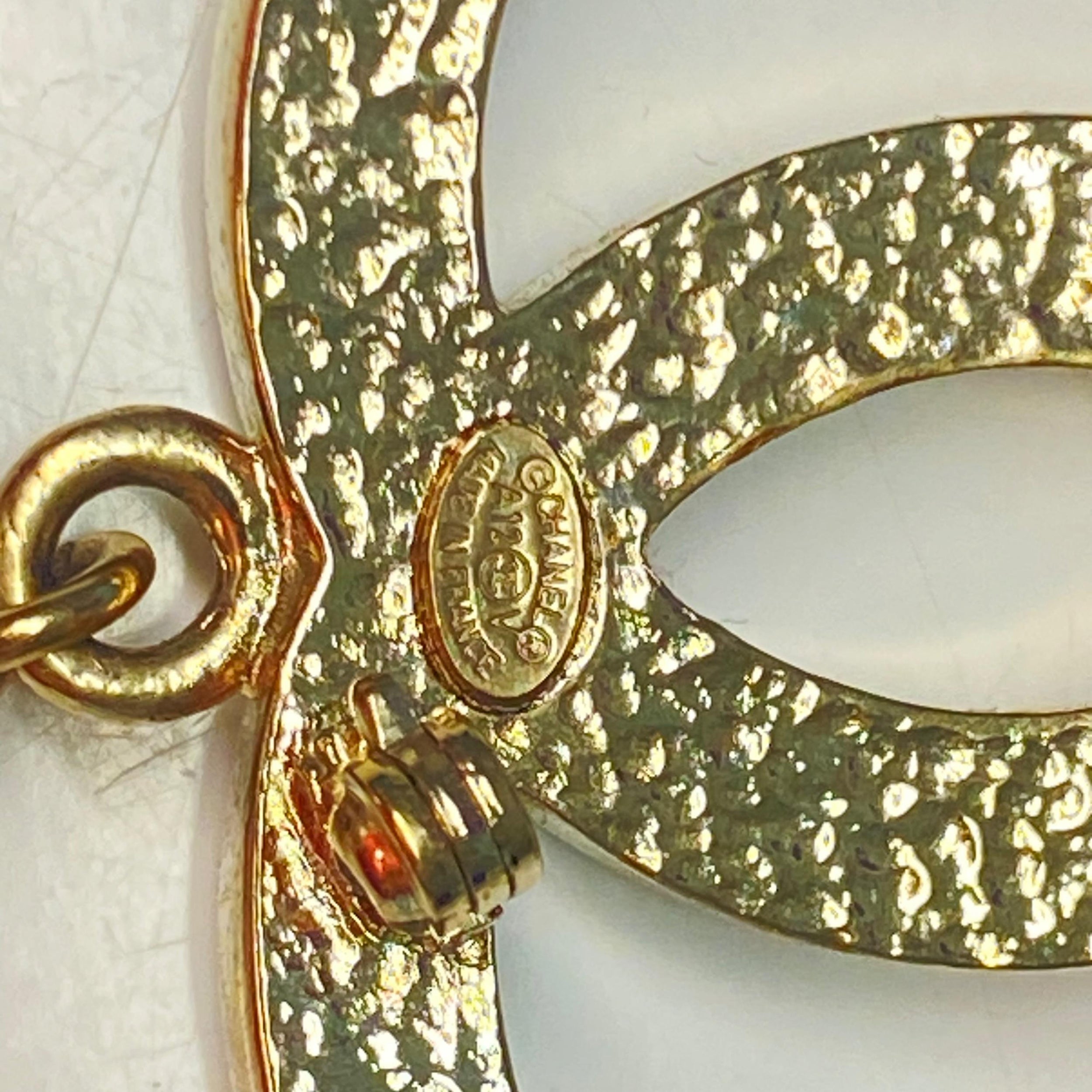 CC Faux Pearl Embellished Gold Tone Brooch