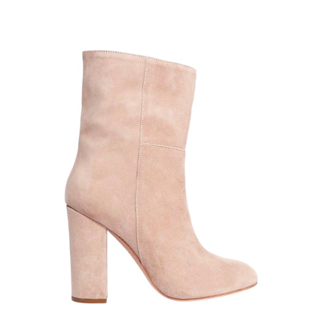 Iris and Ink light beige suede ankle boots