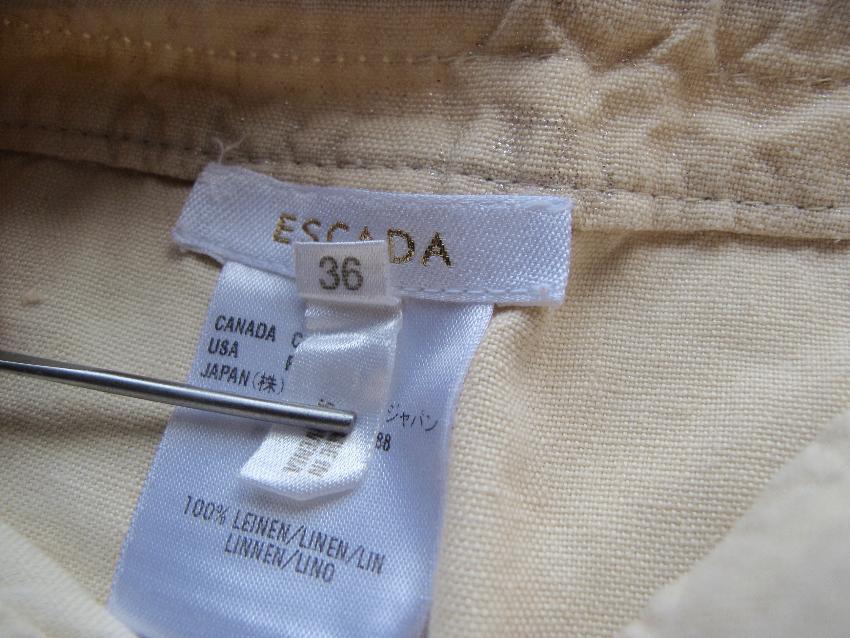 Escada Metallic Linen Cream Skirt
