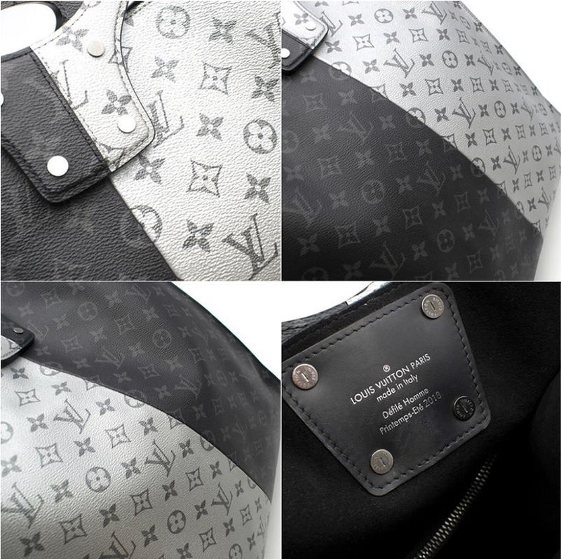 Louis Vuitton Black & Silver Split Monogram Runway Tote