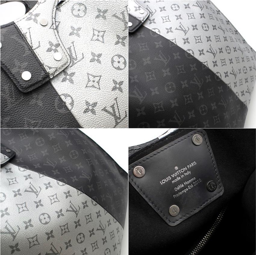 Louis Vuitton Black & Silver Split Monogram Runway Tote