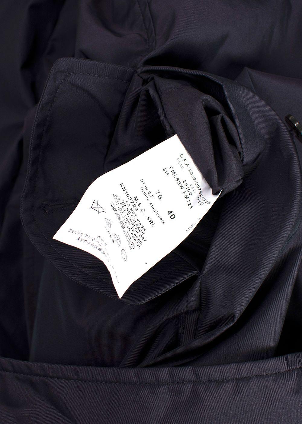 Armani Collezioni Dark Purple Water Resistant Trench Coat