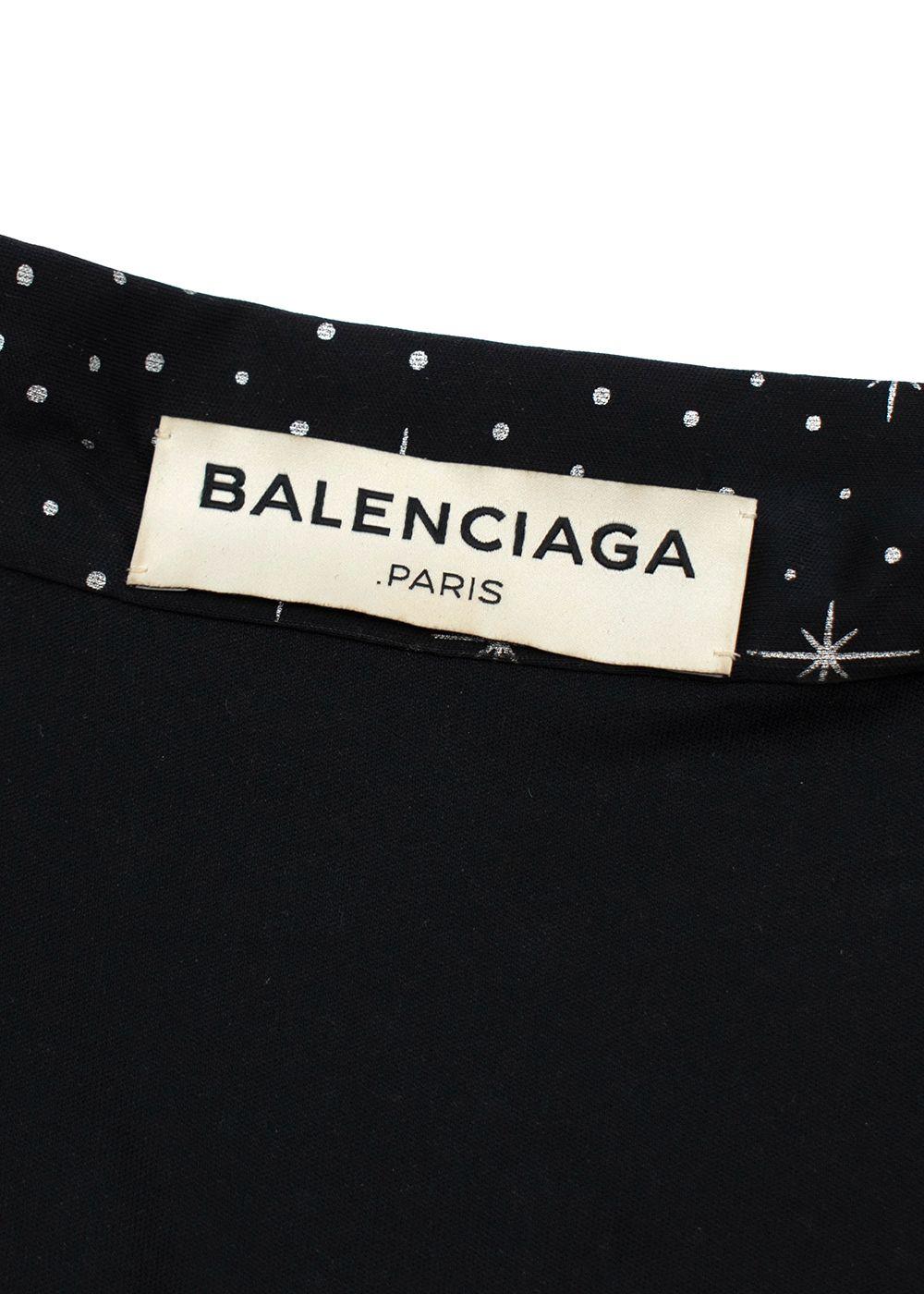 Balenciaga Runway Black Spandex Sparkle Print Top & Pants