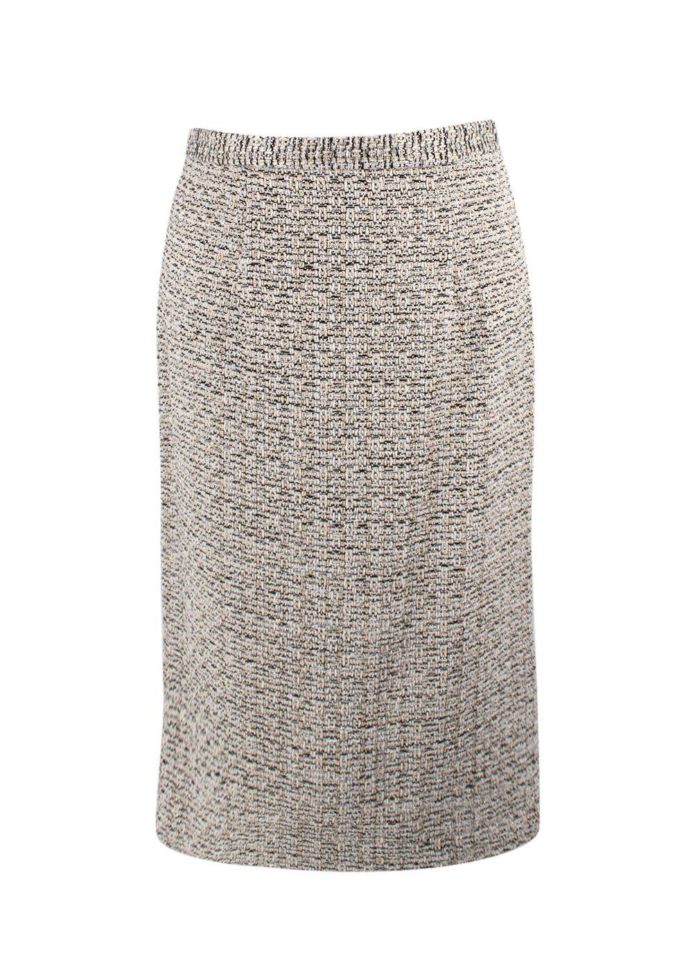 Mikael Aghal Grey Tweed Jacket and Pencil Skirt