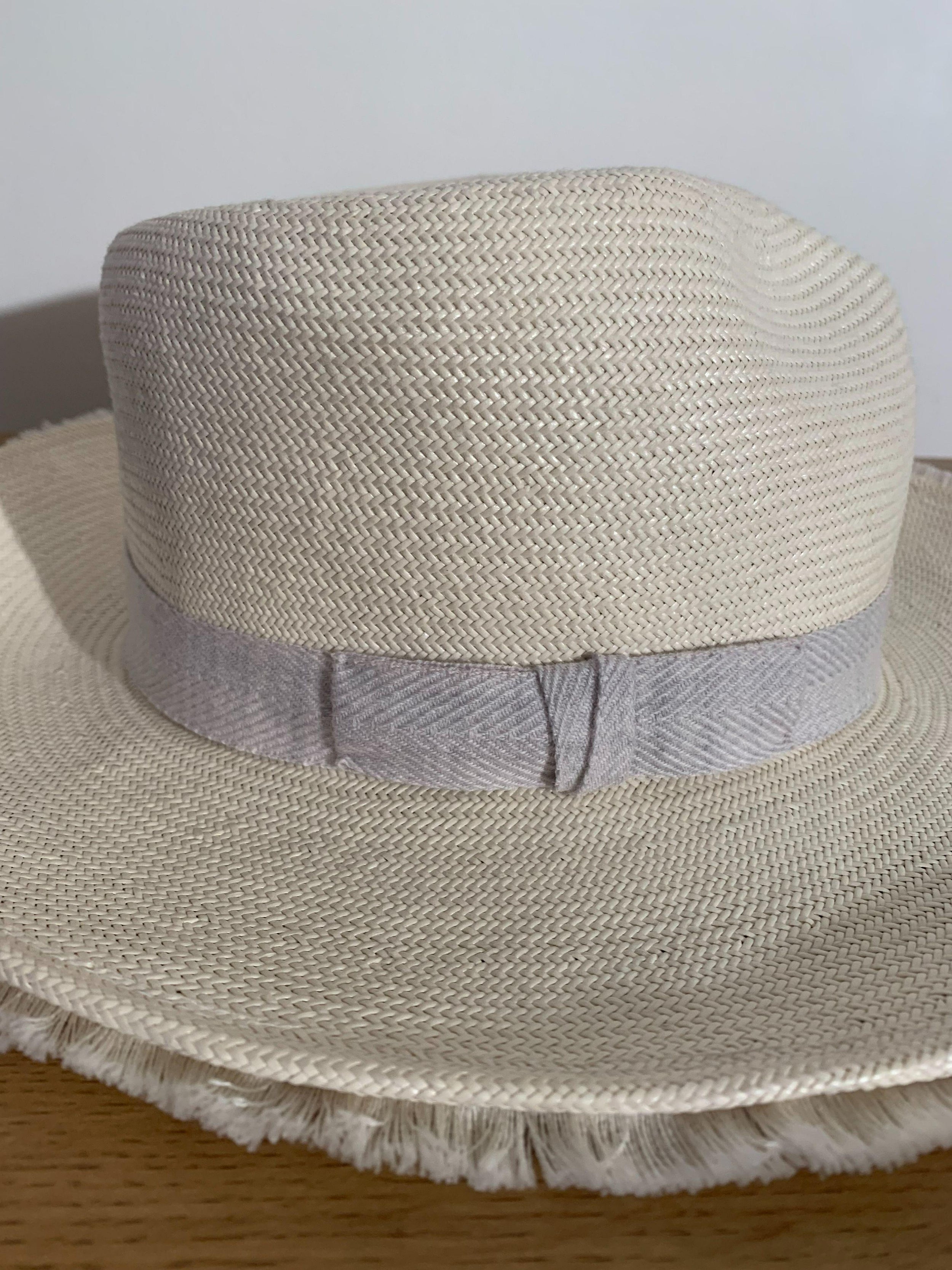 Cream Fine Straw Fedora Hat