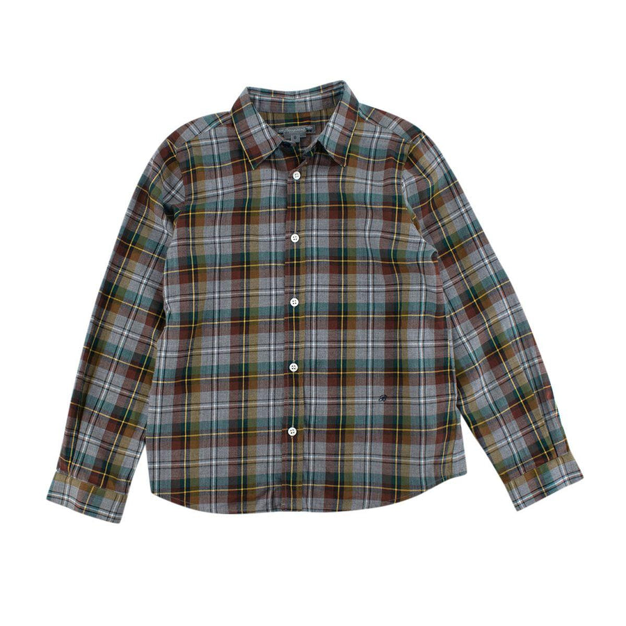 Blue & Green Plaid Flannel Shirt
