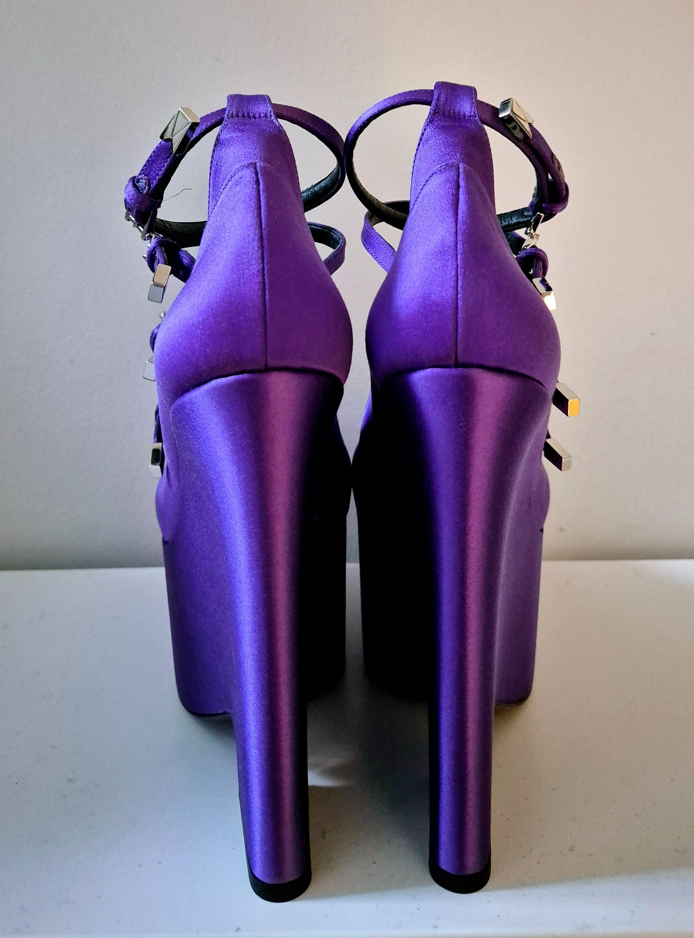 Versace Purple Tempest Platform Heels