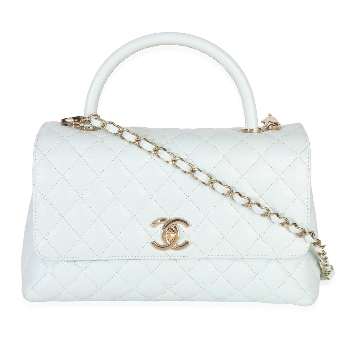 Quilted Caviar Medium Coco Top Handle Handbag