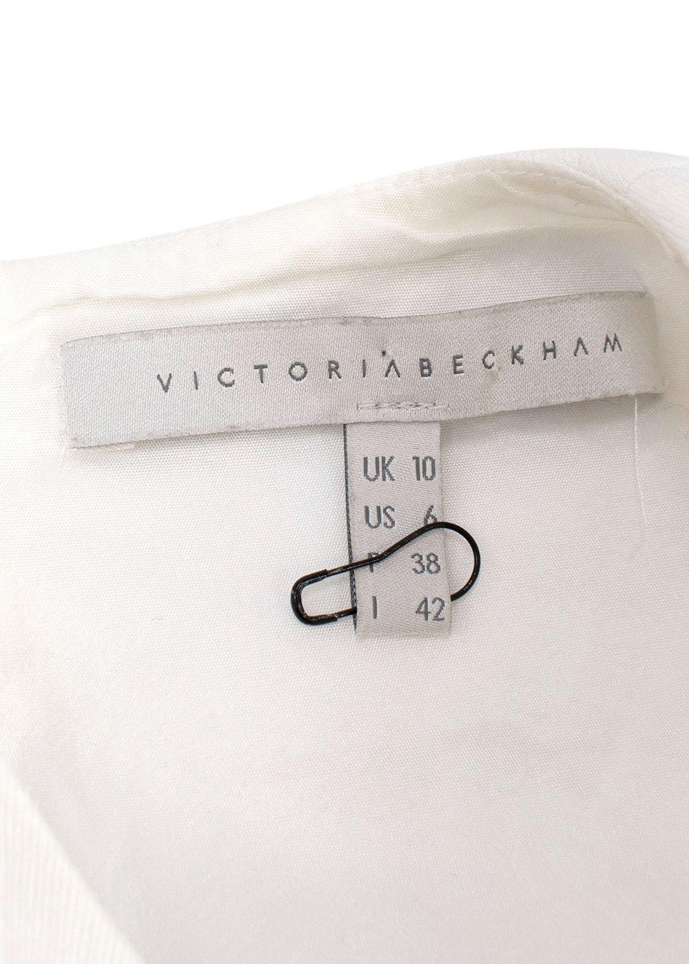 Victoria Beckham White Sleeveless Crepe Top
