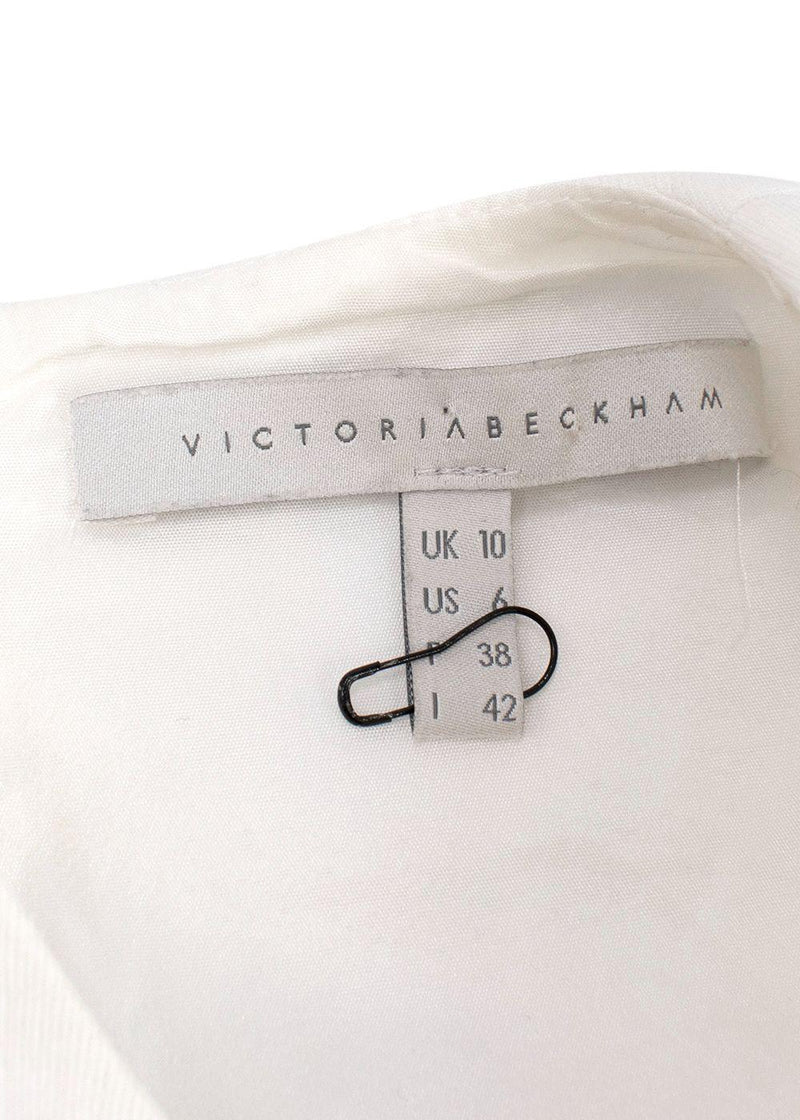Victoria Beckham White Sleeveless Crepe Top