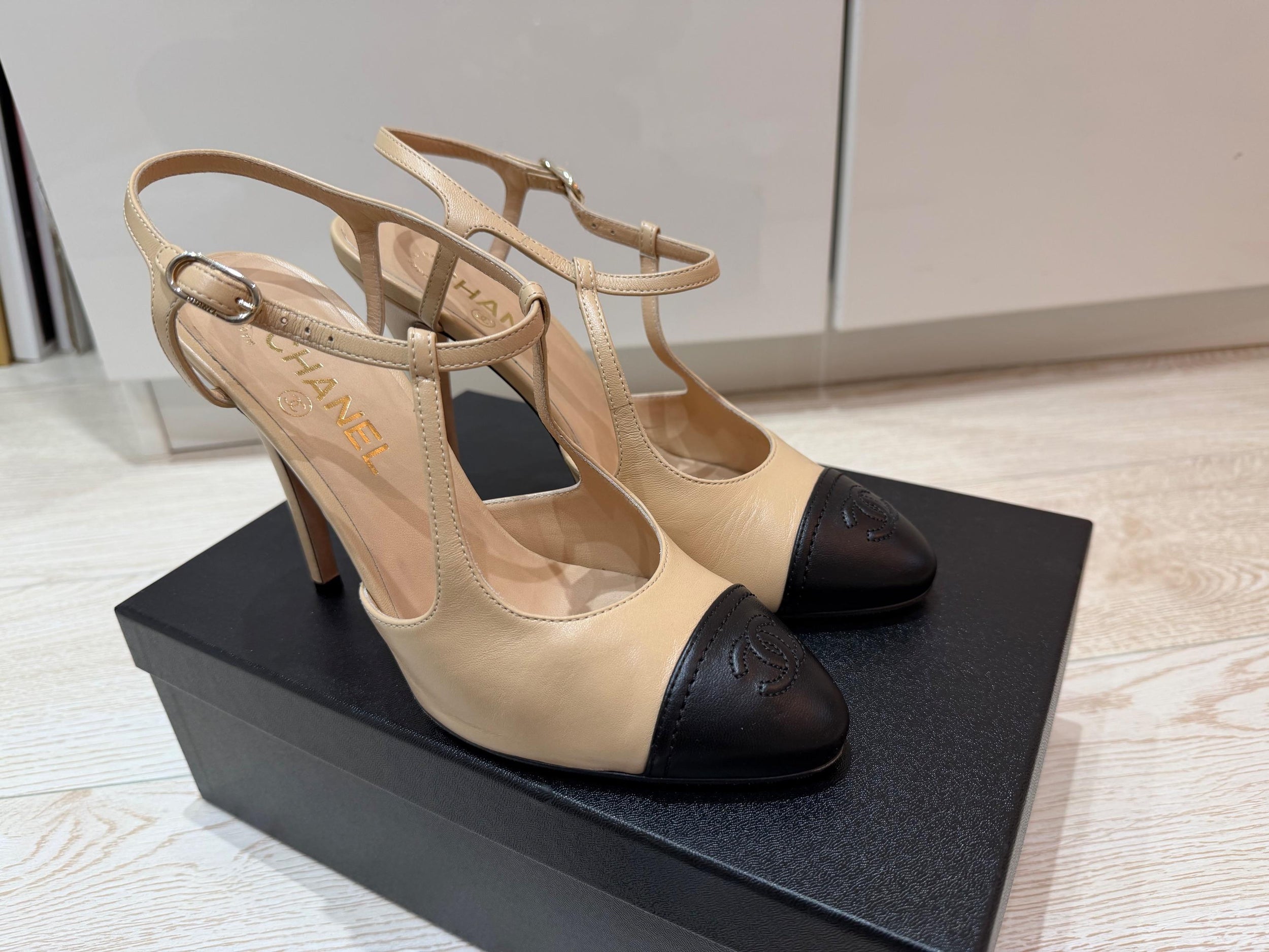 Chanel Heeled T Bar Pumps