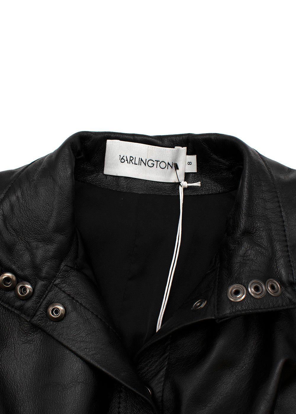 Seymour black leather dagger collar shirt
