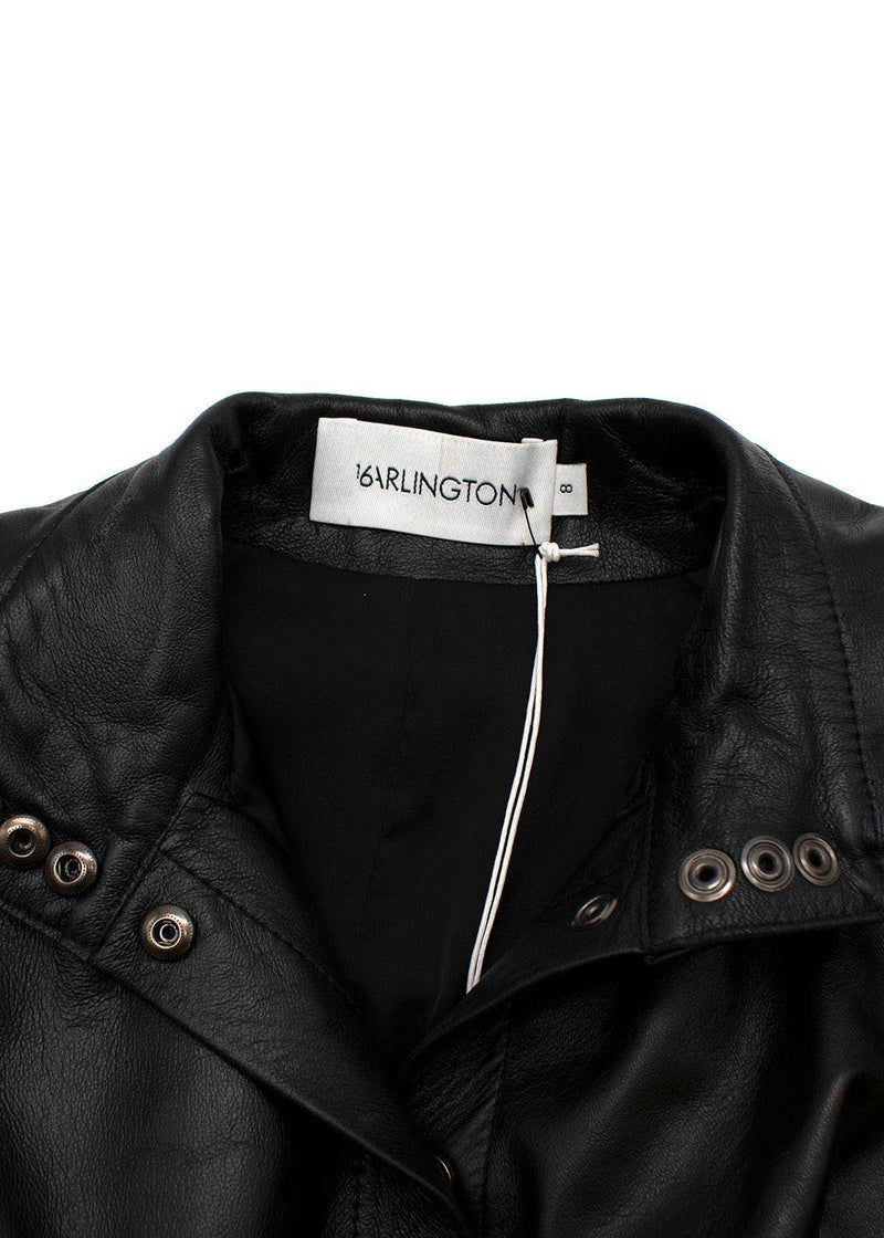 Seymour black leather dagger collar shirt