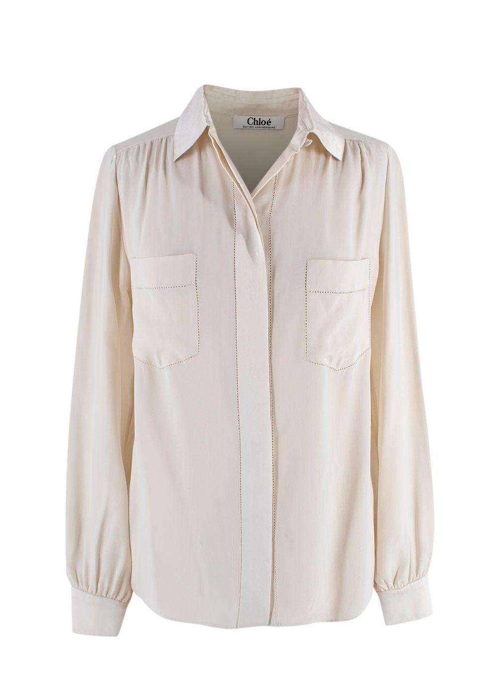 Chloe Cream Silk Long Sleeve Blouse