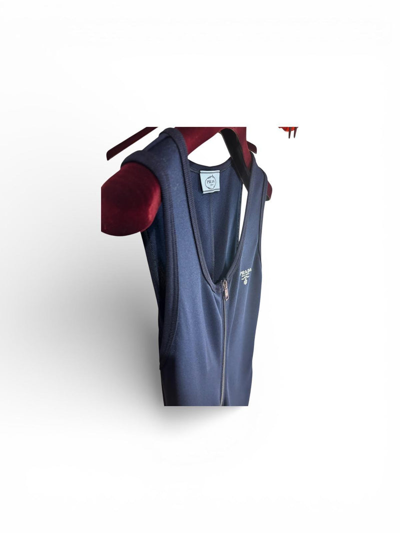 Prada Navy Blue Lycra Jumpsuit