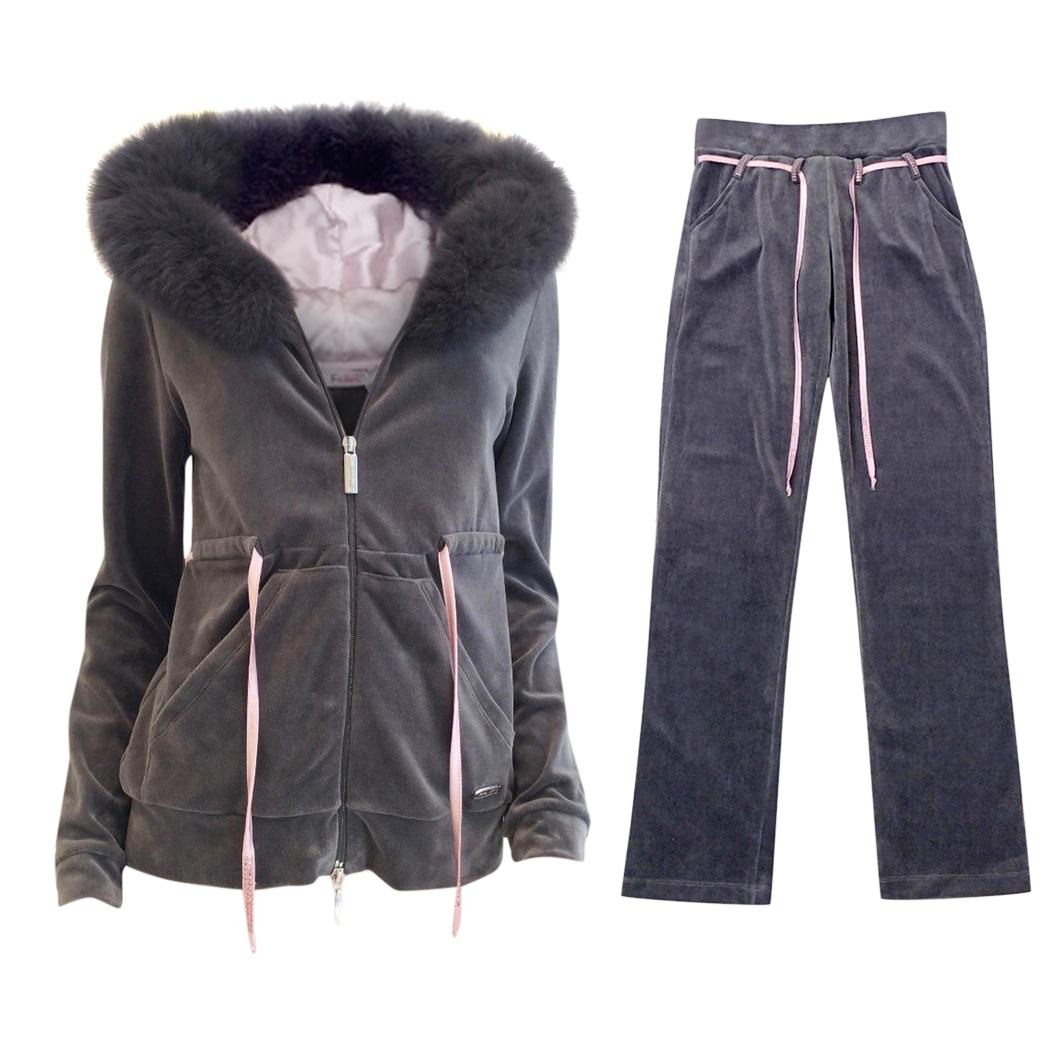 Blumarine Limited Edition Fox Fur & Velour Tracksuit