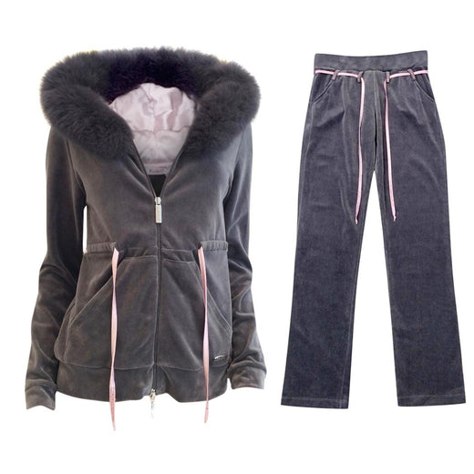 Blumarine Limited Edition Fox Fur & Velour Tracksuit