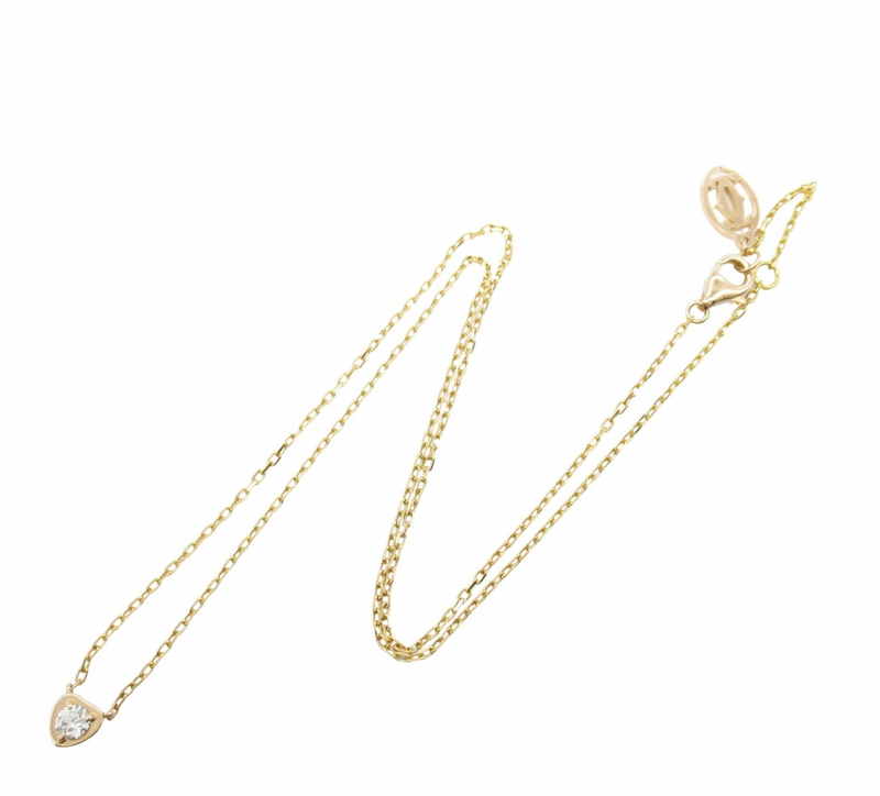 Cartier Cartier d'Amour Diamond Heart Rose Gold Necklace