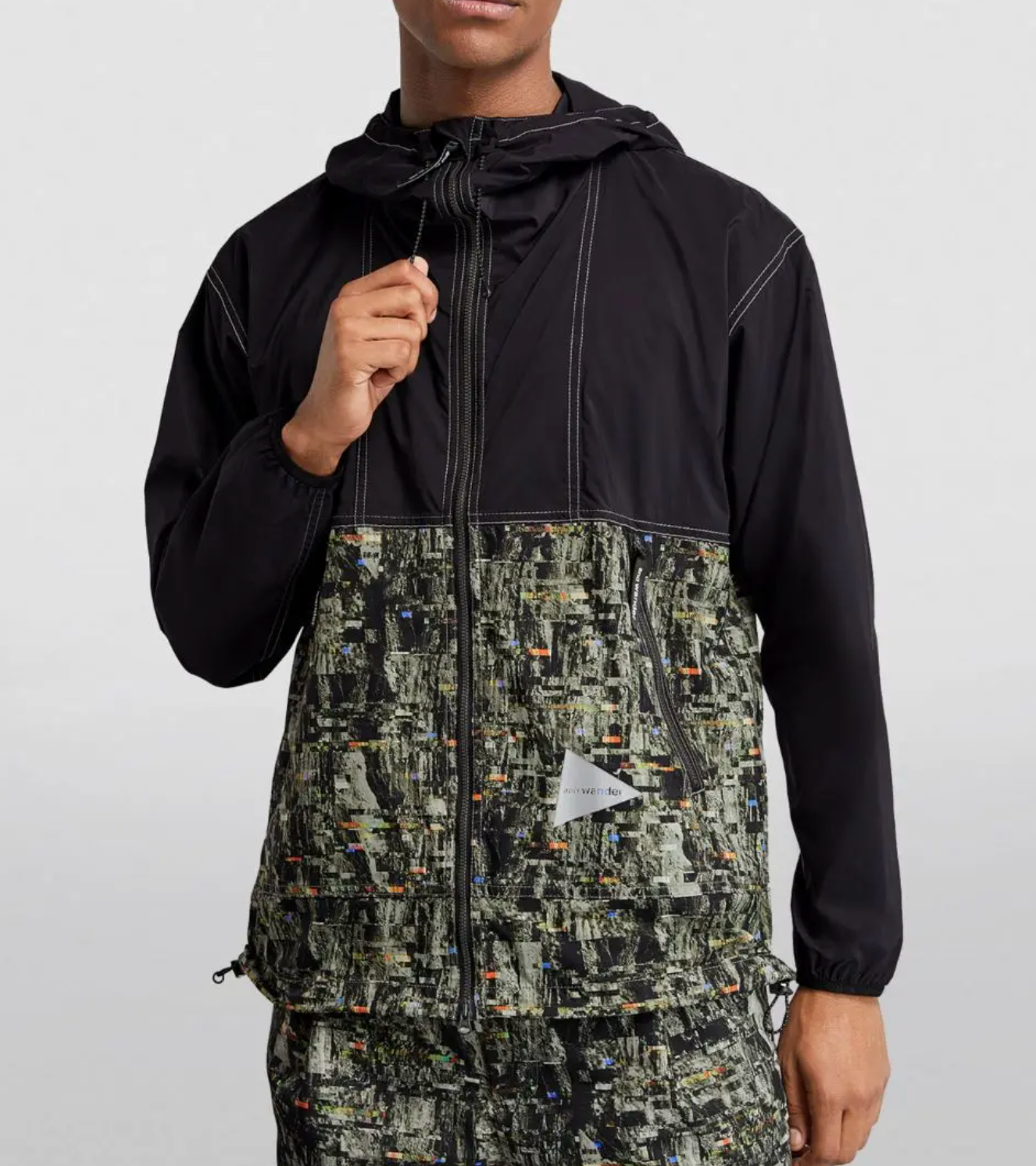 And Wander Digital Print Windbreaker Jacket