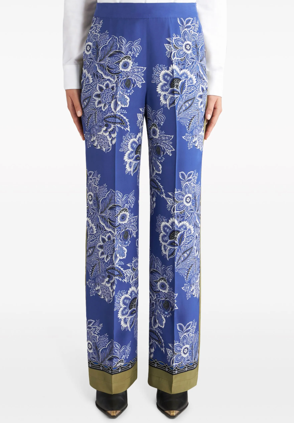 Etro Bandana-Print Straight-leg Silk Trousers