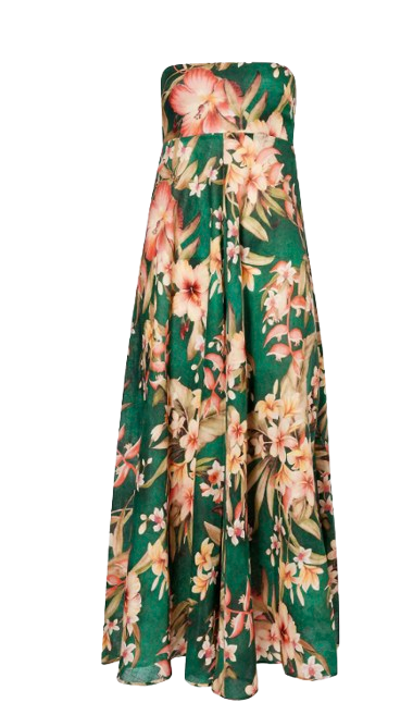Floral Linen Midi Dress