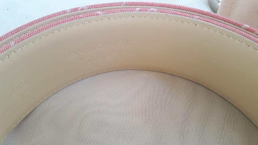 Bvlgari Pink Canvas Logo Belt