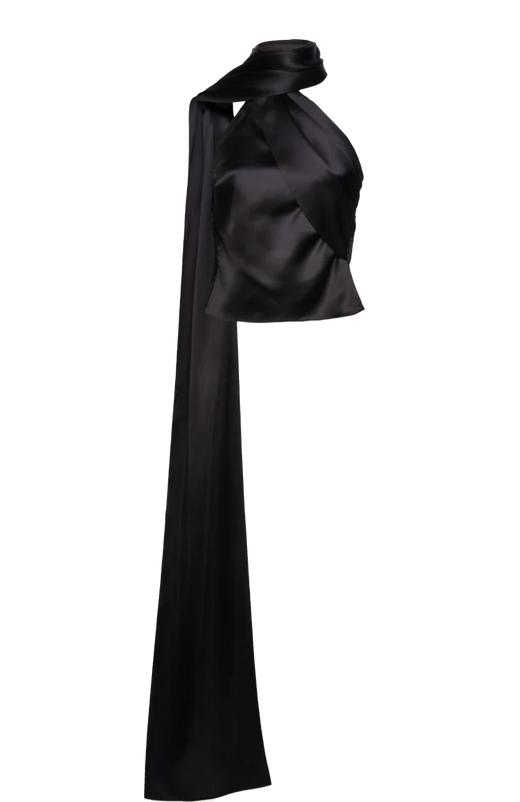 Magda Butrym Silk Wrap Neck Top