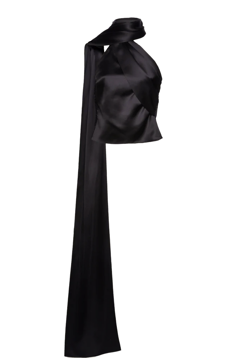 Magda Butrym Silk Wrap Neck Top