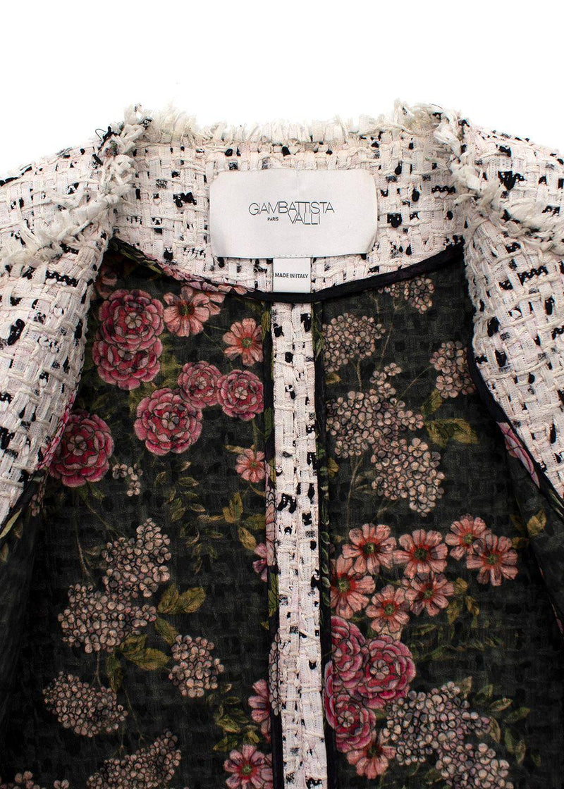 Giambattista Valli Black and White Lightweight Tweed Coat