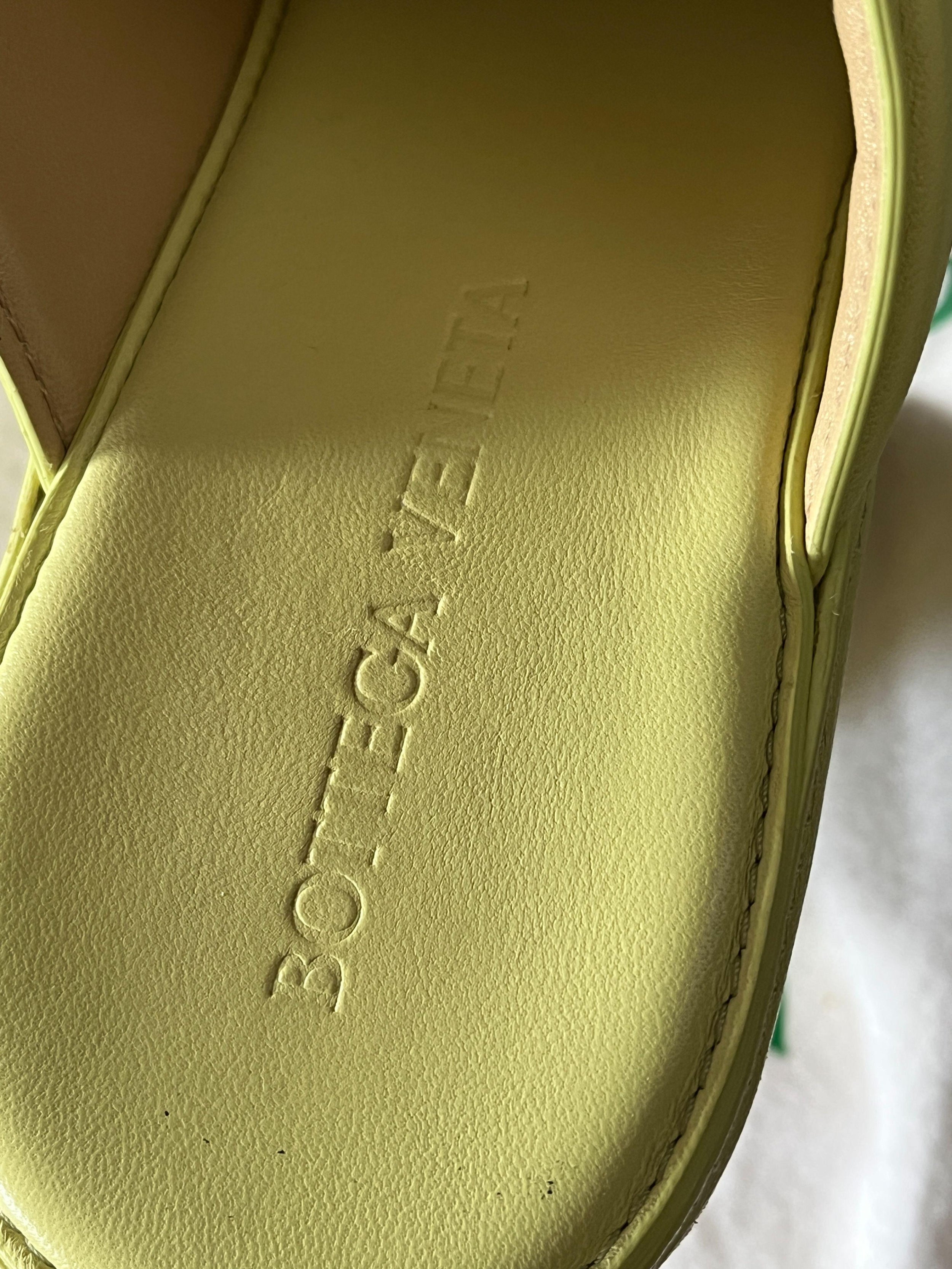 Bottega Veneta Lime Leather Mules