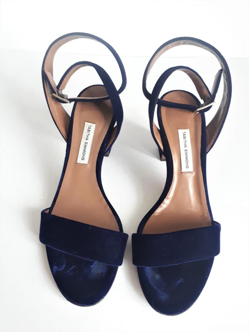 Tabitha Simmons Blue Velvet Leticia Sandals
