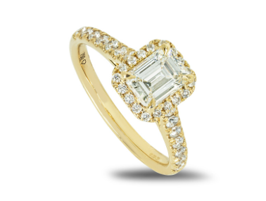 Yellow Gold Emerald Cut Diamond Ring