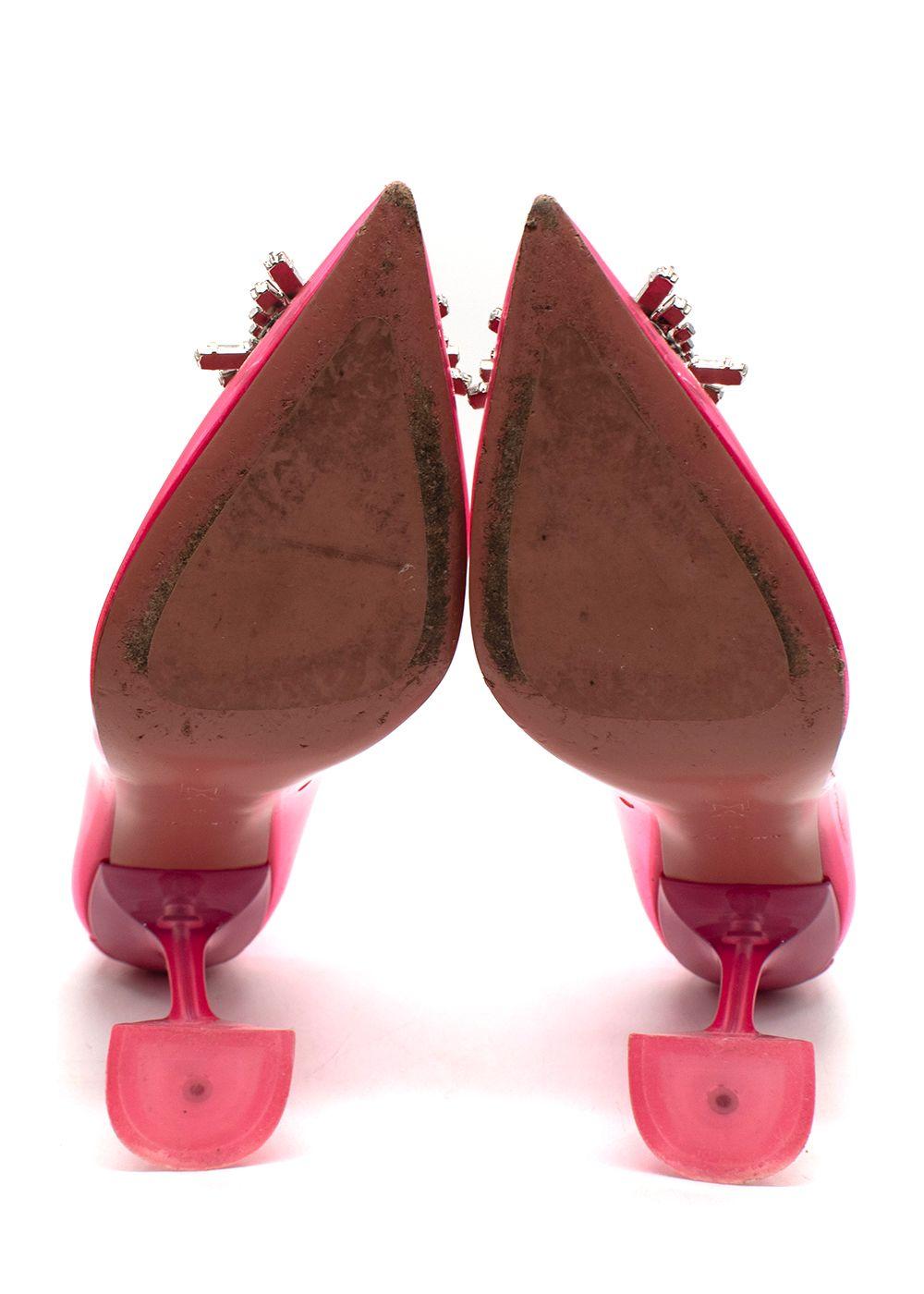 Amina Muaddi Begum Emellished Pink PVC Pump