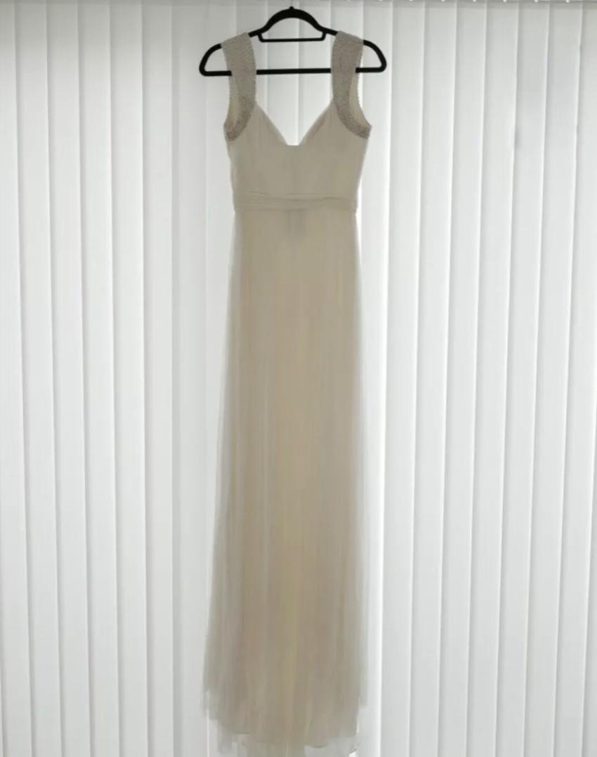 Catherine Deane White Tulle Pleated Wedding Gown
