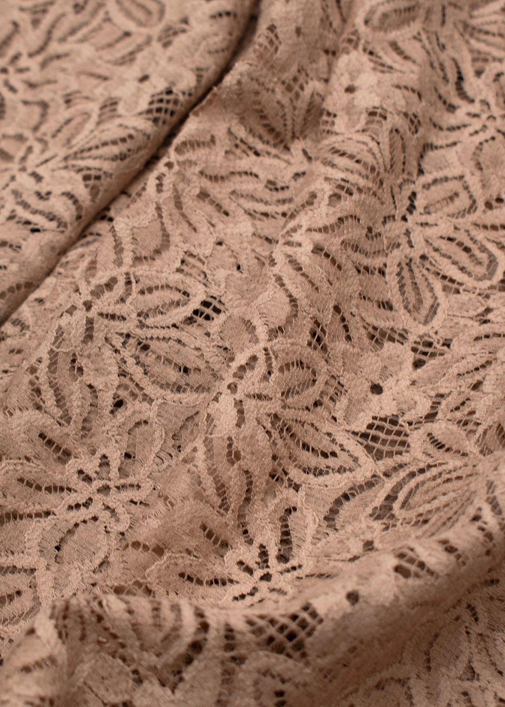 Max Mara Beige Lace Midi Dress