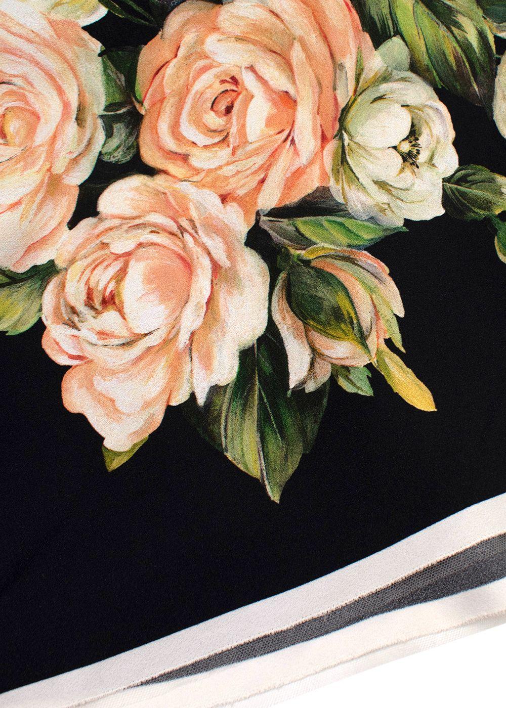 Dolce & Gabbana Black Floral Mini Dress