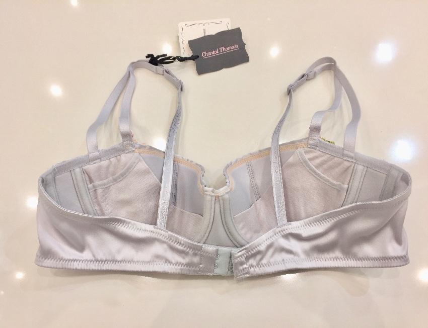 Chantal Thomass Cloud Grey Silk Balconette Bra & French Short Set