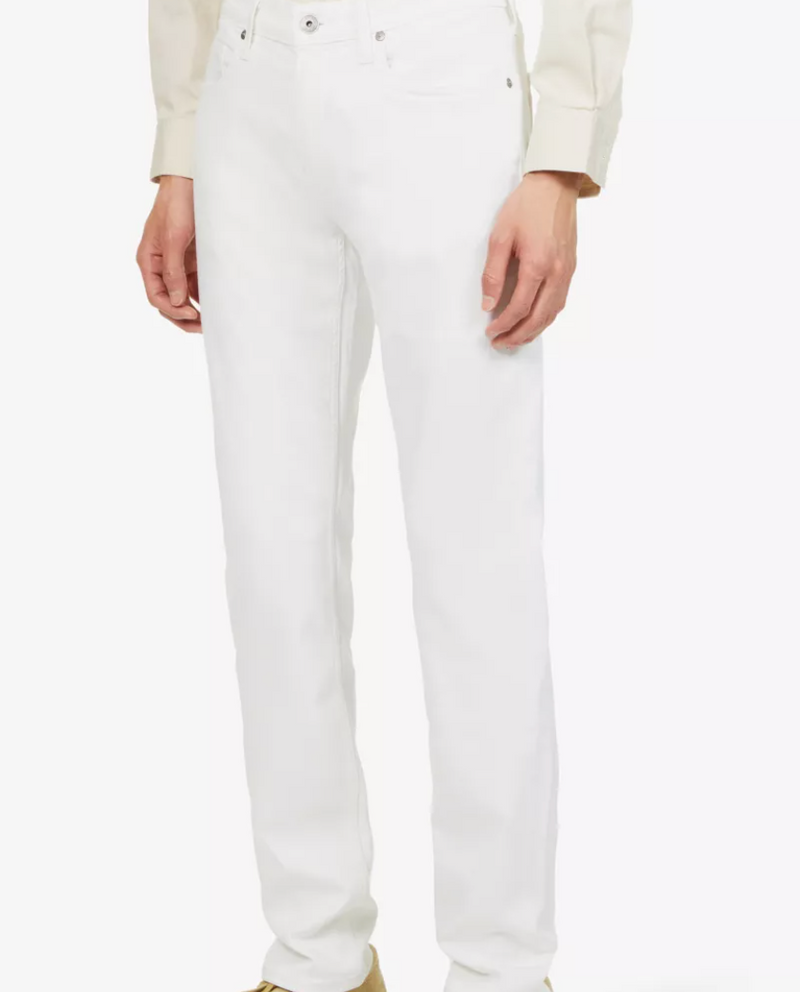 Paige White Slim Straight-Leg Denim Jeans