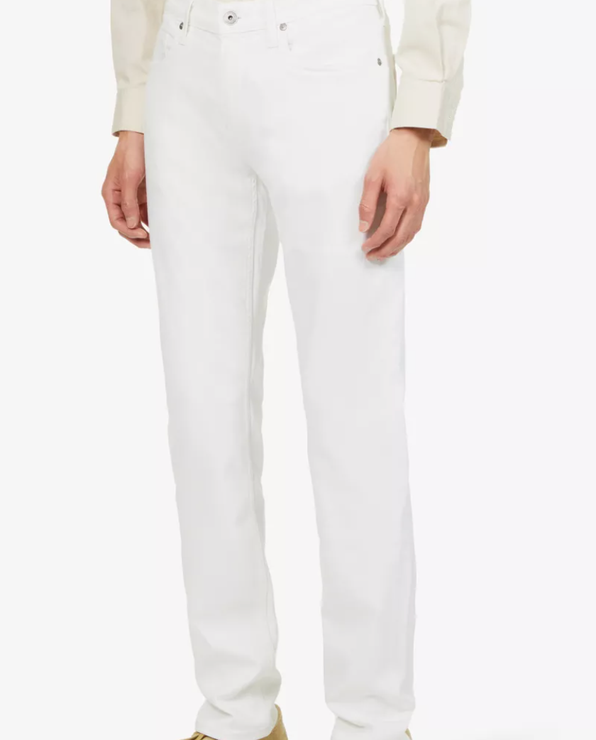 Paige White Slim Straight-Leg Denim Jeans