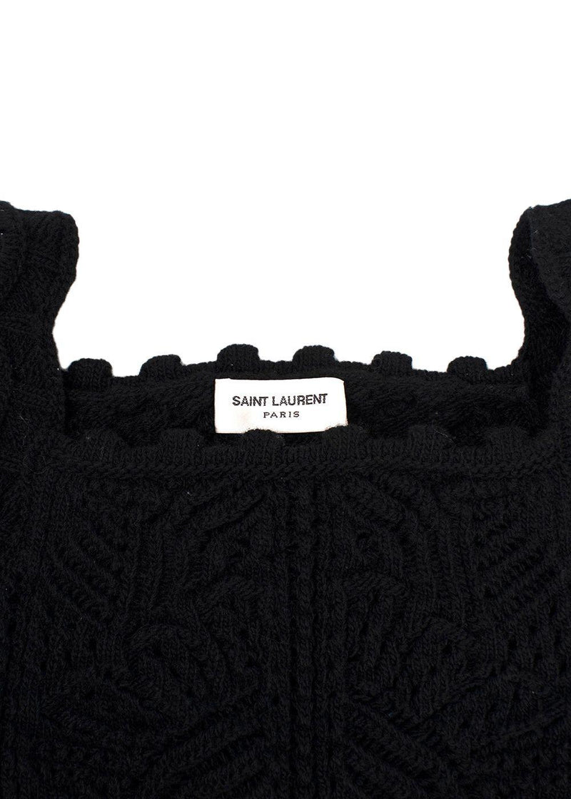 Saint Laurent Black Crochet Crop Top