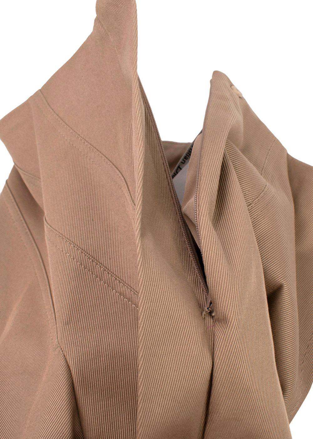 Dior beige cotton twill asymmetric skirt