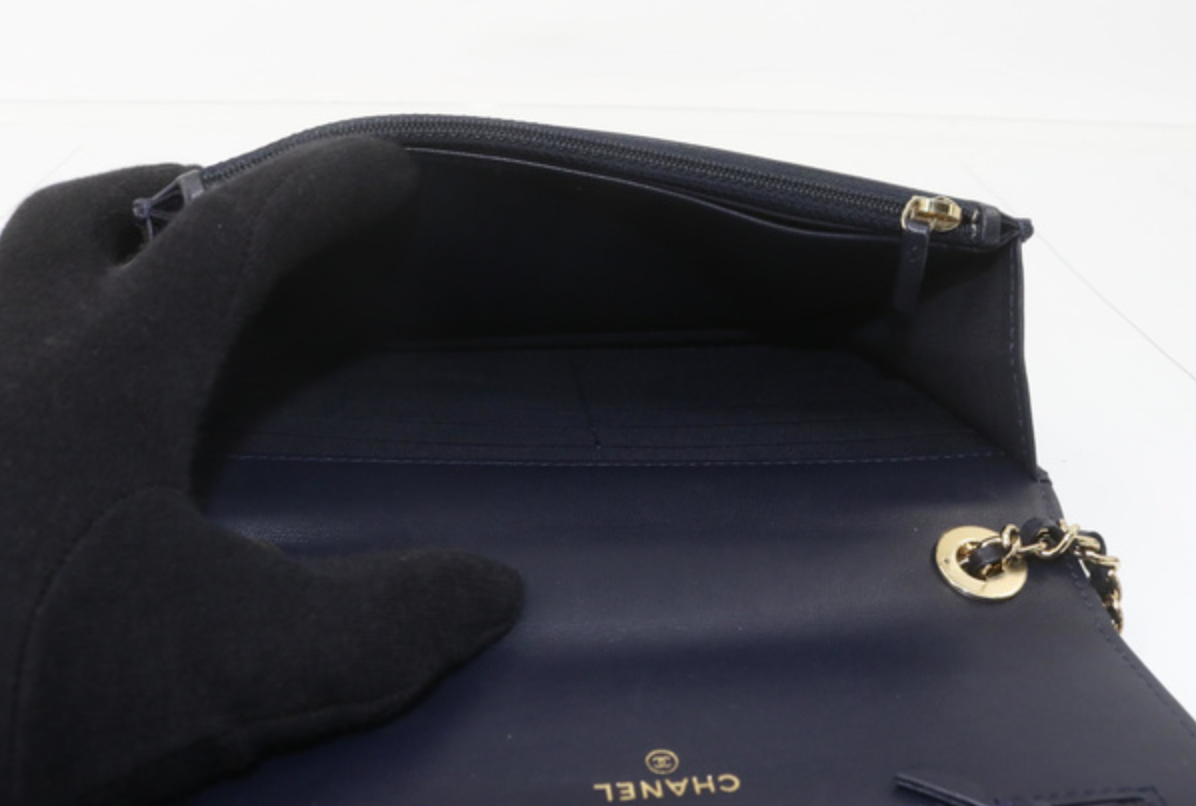 Chanel Quilted Black Leather Mini Flap Bag with Gold Tone Hardware