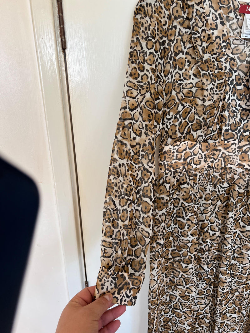 Geneve Leopard Silk Dress