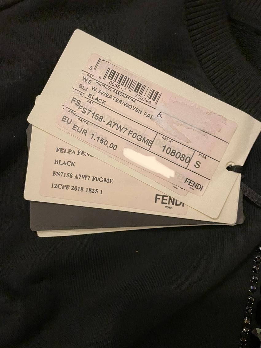 Fendi Open Back Crystal Logo Jumper