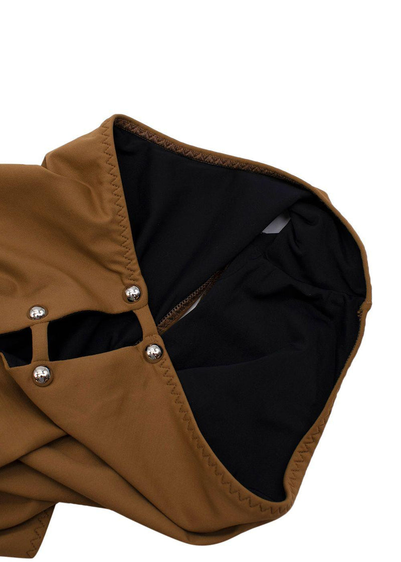 Brown Cutout Swimsuit