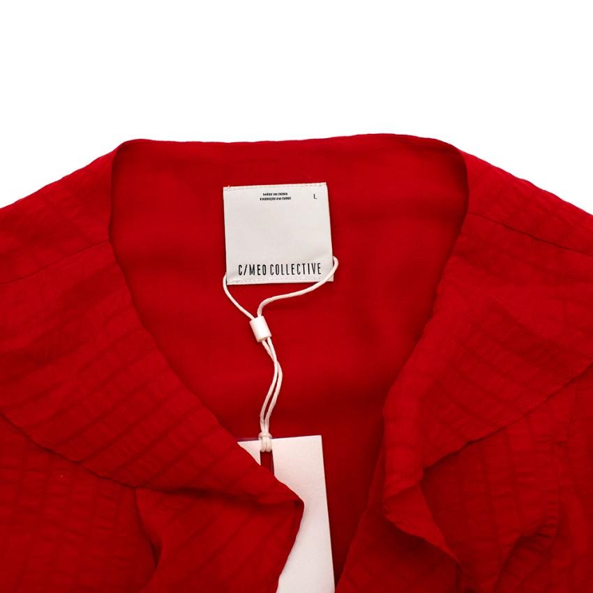 C/MEO Collective Red Advance Ruffle Wrap Dress