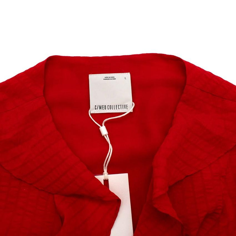 C/MEO Collective Red Advance Ruffle Wrap Dress