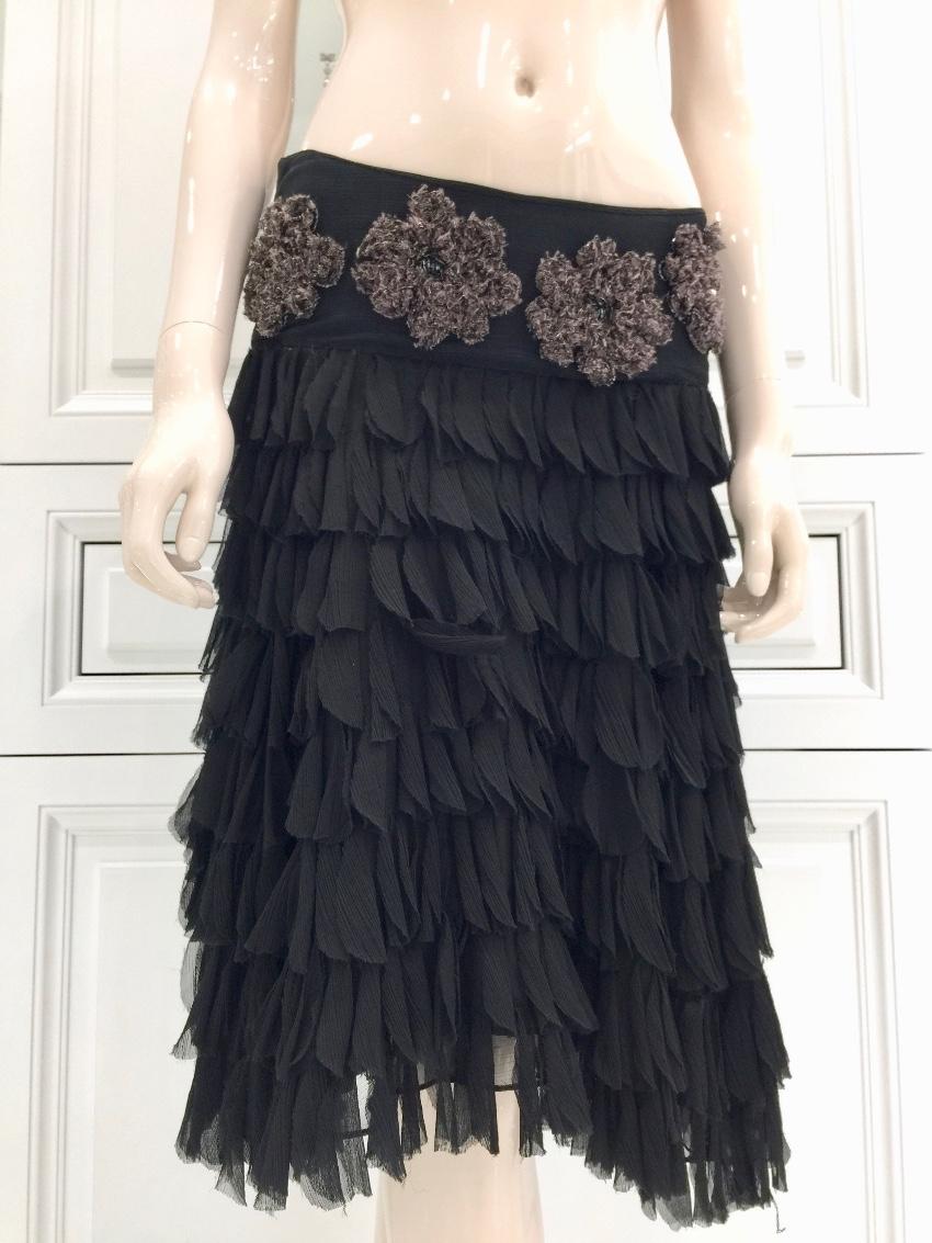 Eric Way Couture Silk Feathers Skirt