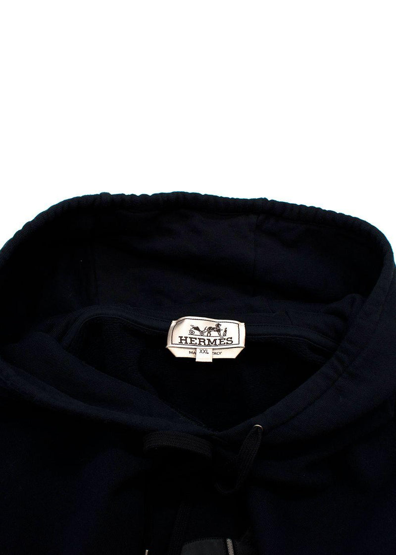 Hermes Noir Hoody with Leather Embroidery